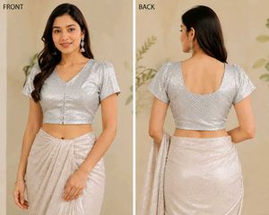 Sparkling Silver Ethnic Blouse