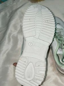 White Sneakers with Cute Eyelash Design