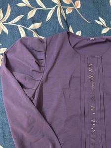 Elegant Purple Puff Sleeve Top😍