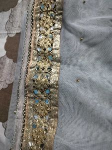 Beautiful New Dupatta In Silver Colour