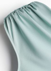 H&amp;M Sage Green One-Shoulder Ruched Mini Dress