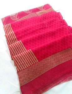 Floral Saree with Gold Accents