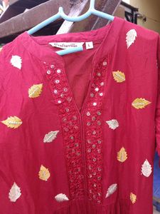 Beautiful Red Tiered Ethnic Gown