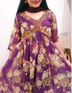 Floral Print Anarkali Suit