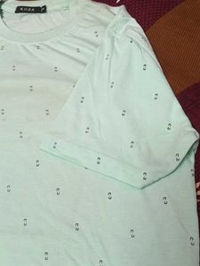 Men's Light Blue Printed T-Shirt