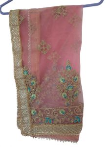 Beautiful Pink Embroidered Dupatta