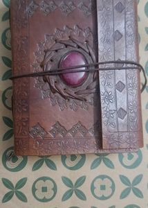 Handmade Leather Journal with Stone