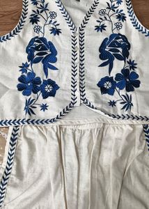 Embroidered Crop Top &amp; Palazzo Set
