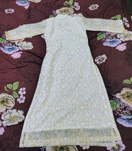 Elegant White &amp; Gold Kurta