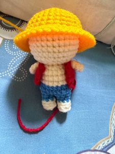 Crocheted Monkey D. Luffy Keychain