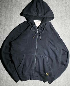 True Religion Men's Black Zip-Up Hoodie