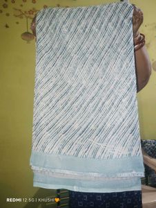 Elegant Blue Saree with Unique Pattern