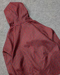 Korean Oversized Red Checkered Hooded Jacket