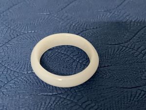 Unisex Elegant White Band Glass Ring