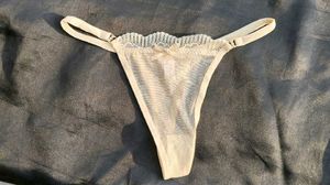 Sheer Lace Trim Thong Briefs