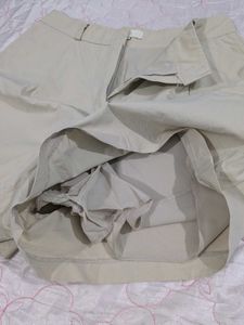 Stylish Beige Pleated Shorts
