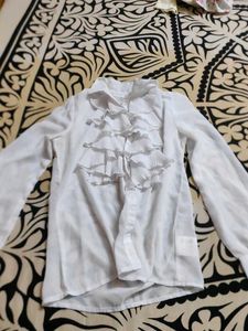 Ruffled White Top
