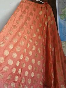 Peach Brocade Skirt