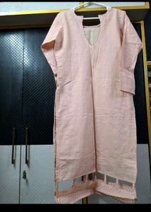 Peach Pink Pakistani Style Stitched Kameez