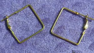 Gold Square Earrings