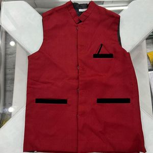 Mehroon Red Waistcoats Or Modi Jacket L Size