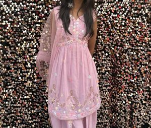 Pink Embroidered Kurta Set with Dupatta
