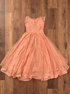 Peach Embellished Anarkali Gown