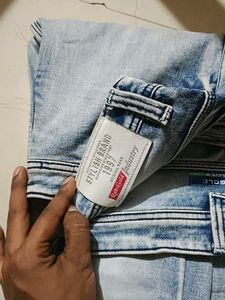 Men's Blue Washed Jeans