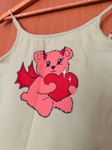 Cute Devil Bear Spaghetti Strap Top