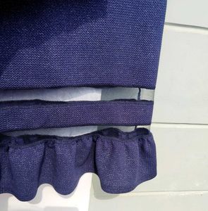 Elegant Navy Blue Textured Dress