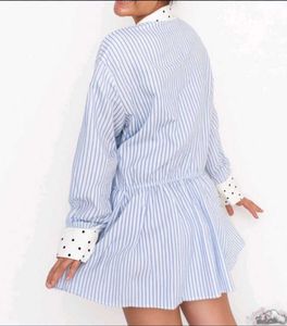 Striped Button-Up Shirt Dress