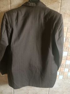 Striped Suit (coat&amp; Pent) Blazer, Dark Brown Color