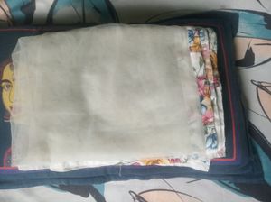 White Duppata With Border