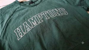 Green "Hamptons" Cropped Sweatshirt