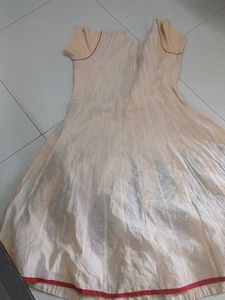 Elegant Cream Embroidered Ethnic Anarkali