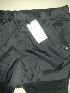 Rare NWT Zara Black Layered Performance Swim Short
