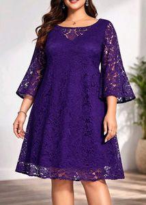 Elegant Purple Lace Dress