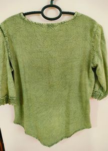 Olive Green Short Ethnic Kurti