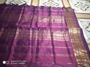 Pure Silk Golden Zari Border Vintage Saree