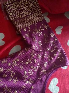 Elegant Purple Embroidered Blouse