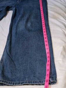 Stylish Wide Leg Blue Jeans