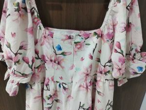 Floral Beautiful White Top