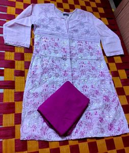 Pretty Pink Embroidered Kurta Set