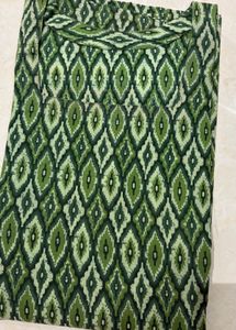 Stylish printed short kurti with square neck.