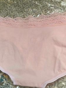 Pink Lace Trim Panties