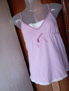 Cute Pink Striped Camisole Top