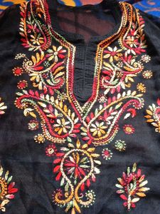 Black Embroidered Kurta