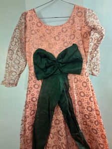 Elegant Peach Ethnic Gown