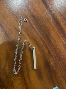 Silver Bar Pendant Necklace