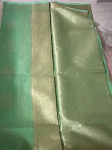 Mint Green &amp; Gold Traditional Saree